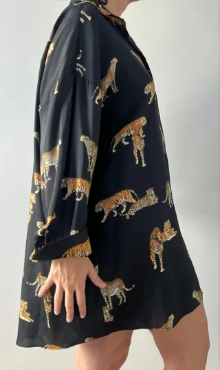 ZARA VESTIDO BLUSA SATEN