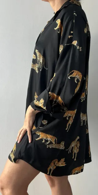 ZARA VESTIDO BLUSA SATEN