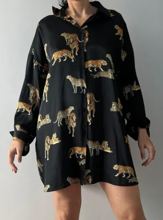 ZARA VESTIDO BLUSA SATEN