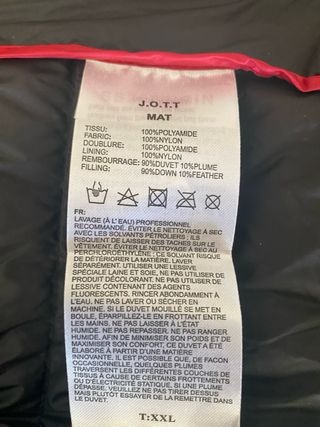 Chaqueta Jott Negra Talla XXL