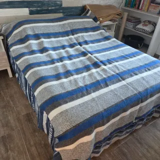 Manta de algodon a rayas