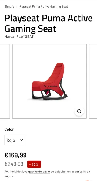 Silla Gaming Puma Playseat Roja