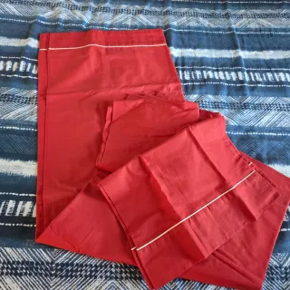Juego de sábanas rojo cama individual