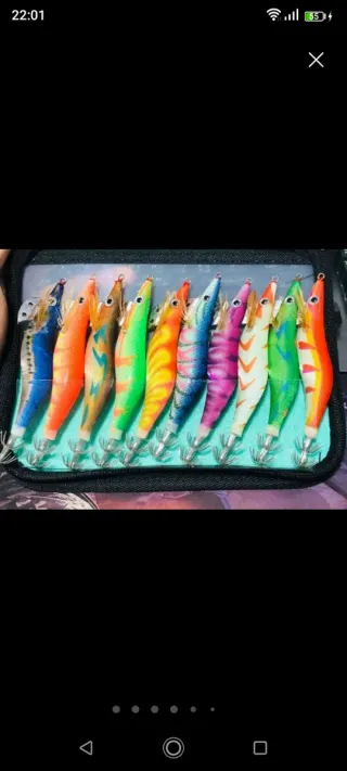 Lote 10 señuelos pesca calamar