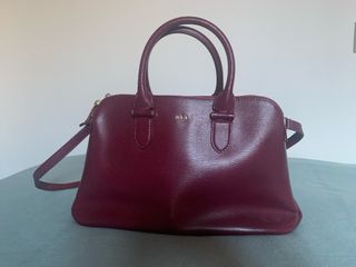 Bolso Ralph Lauren piel de color granate