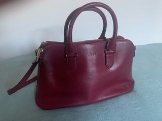 Bolso Ralph Lauren piel de color granate