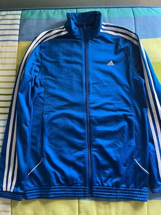 Sudadera Adidas Azul con Rayas Blancas