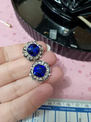 Orecchini vintage blu e argento