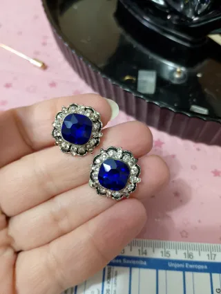 Orecchini vintage blu e argento