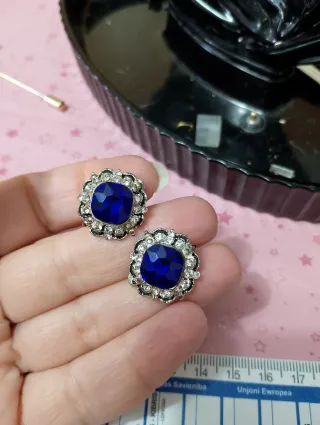 Orecchini vintage blu e argento