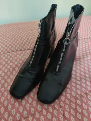 Botas Zara Negras Cremallera Talla 42