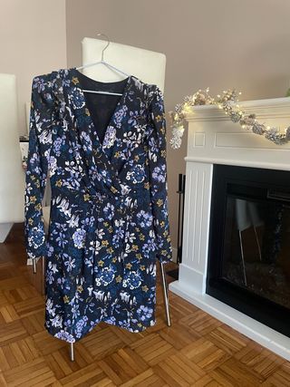 Vestido Tintoretto floral manga larga