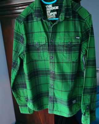 Camisa Superdry cuadros verde y negro