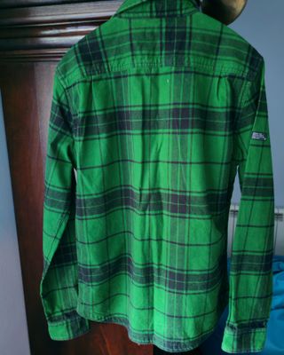 Camisa Superdry cuadros verde y negro