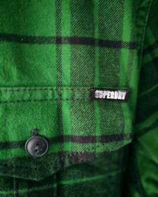 Camisa Superdry cuadros verde y negro