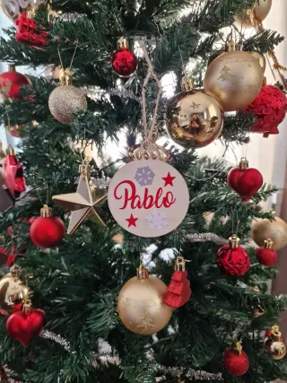 Adornos Navideños bolas Madera personalizado