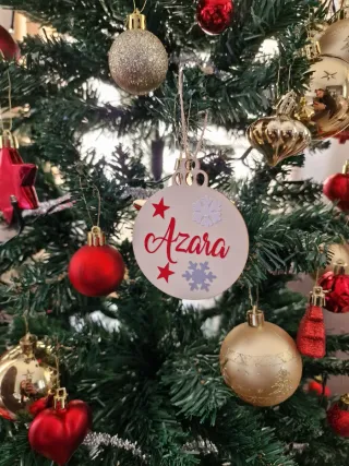 Adornos Navideños bolas Madera personalizado