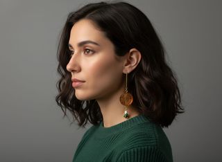 Pendientes Artesanales Charm Lechuga Oro y Verde