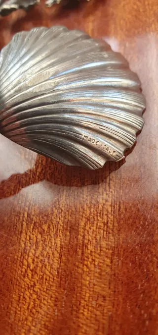 Set 9 cucchiai vintage antichi forma di conchiglia