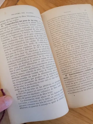 Libro antiguo de 1911 "Filatura del Algodón"