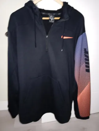 Sudadera Nike Media Cremallera Negra Naranja
