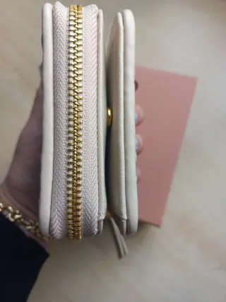 Portafoglio Miu Miu donna beige nuovo