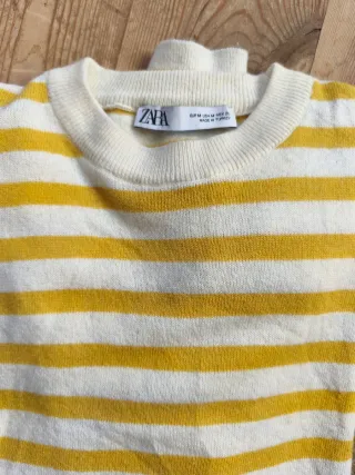 Jersey Zara Rayas Lana Talla M. Rayas amarillas y