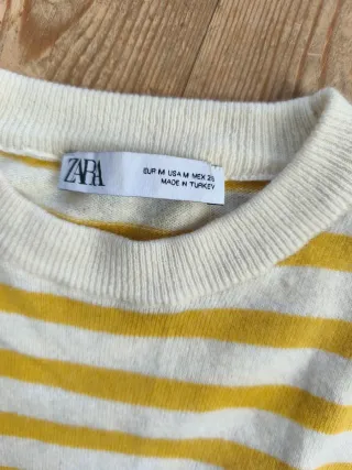 Jersey Zara Rayas Lana Talla M. Rayas amarillas y