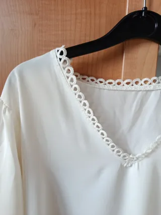 Blusa blanca manga larga