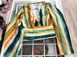 Blusa manga larga estampada rayas