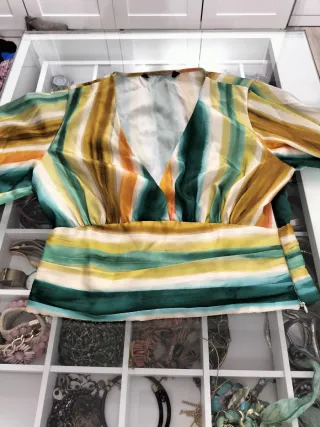 Blusa manga larga estampada rayas