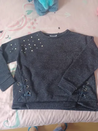 Sudadera Mayoral niña perlas y cordones