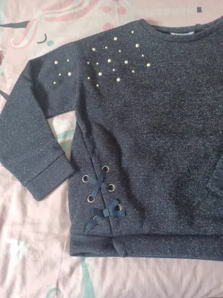 Sudadera Mayoral niña perlas y cordones
