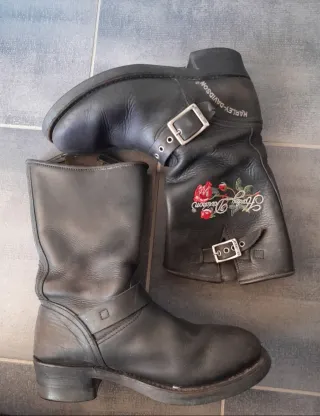 Stivali Botas Harley Davidson neri con rose