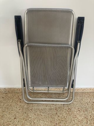 Silla Plegable Playa Gris y Negra