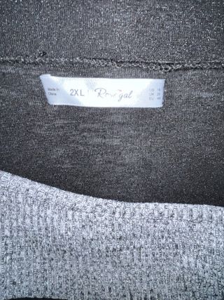 Vestido Camiseta Talla L/XL Negro Gris