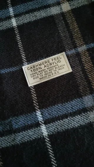 Bufanda cuadros azul/gris