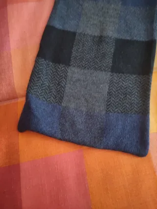 Bufanda reversible Jos  A Bank cuadros azul y gris
