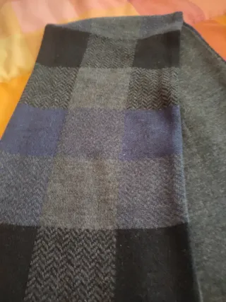 Bufanda reversible Jos  A Bank cuadros azul y gris