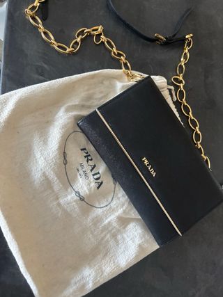 Bolso Clutch Prada Negro Original París
