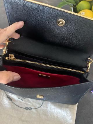 Bolso Clutch Prada Negro Original París