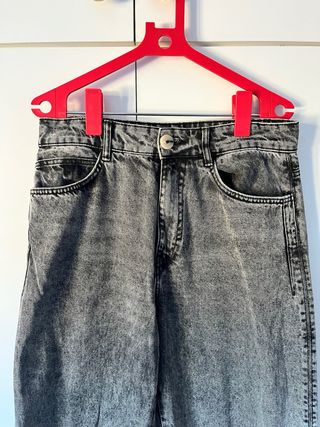 Vaqueros Mango Wide Leg Gris Lavado