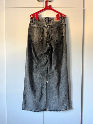 Vaqueros Mango Wide Leg Gris Lavado