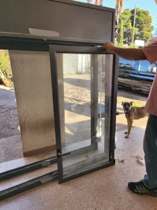 Ventanas de aluminio gris 167 x 190