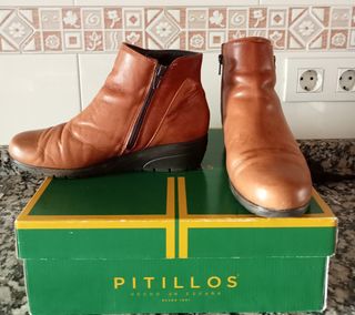 Botines de piel Pitillos marrones