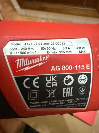 Amoladora Milwaukee Nueva Sin Uso