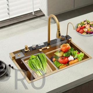 Fregadero Oro Multifunción con Pantalla Digital