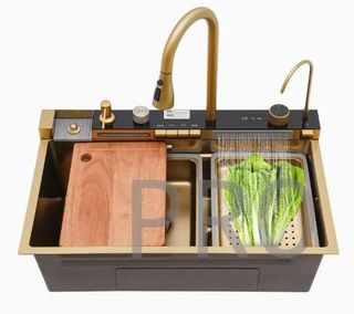 Fregadero Oro Multifunción con Pantalla Digital