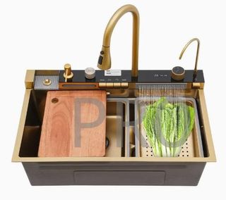 Fregadero Oro Multifunción con Pantalla Digital