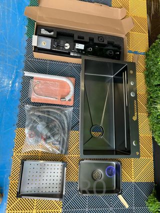 Fregadero Multifunción con Pantalla Digital y Kit de Accesorios en Acero Inoxidable